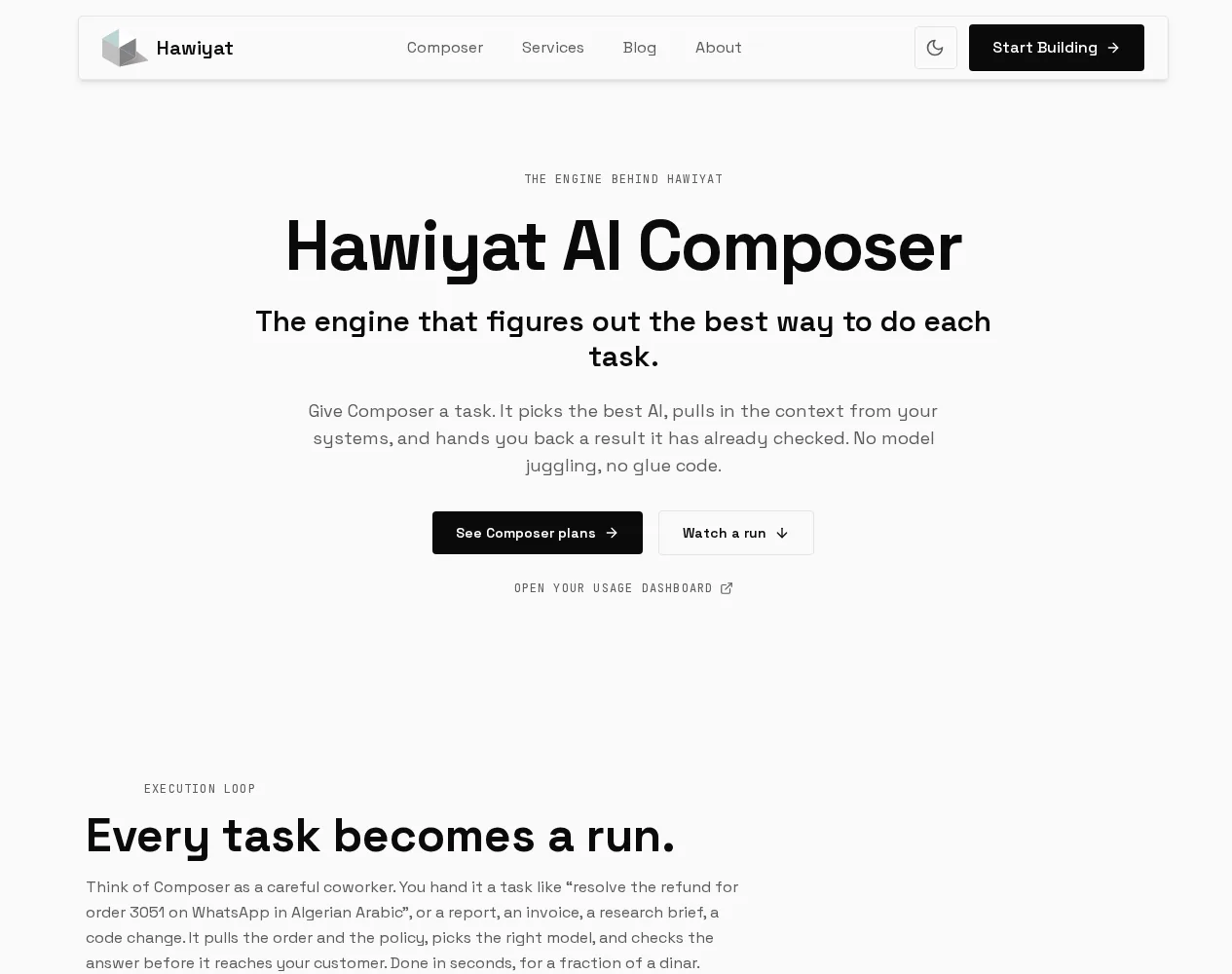 Hawiyat AI Composer execution engine